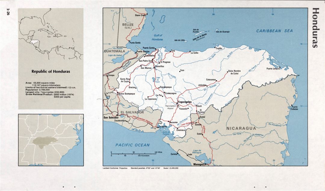 Map of Honduras (1-26)
