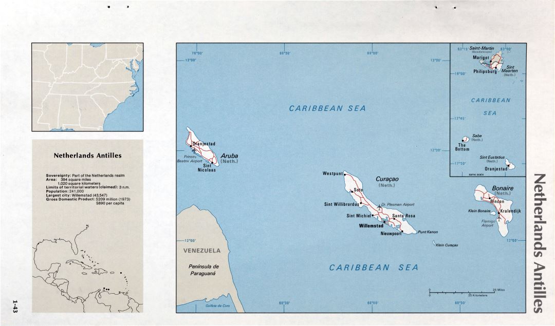 Map of Netherlands Antilles (1-43)