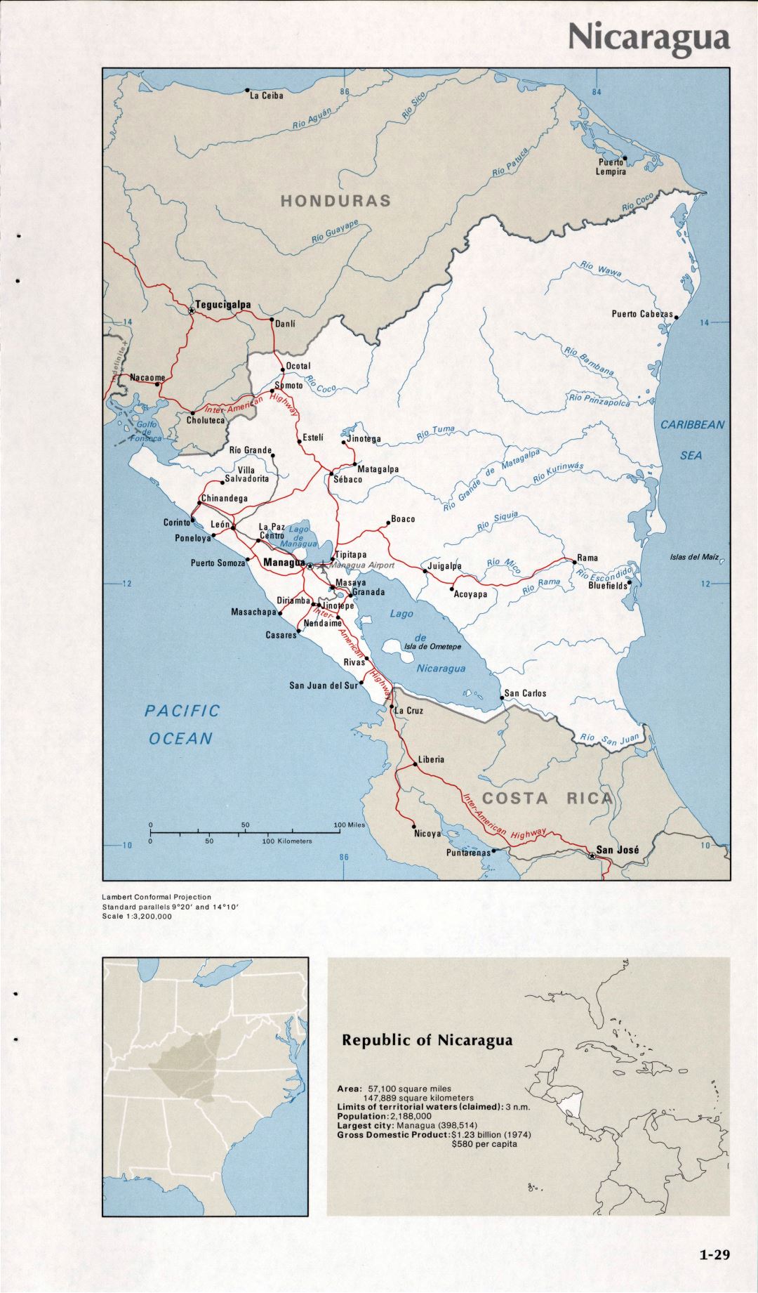 Map of Nicaragua (1-29)