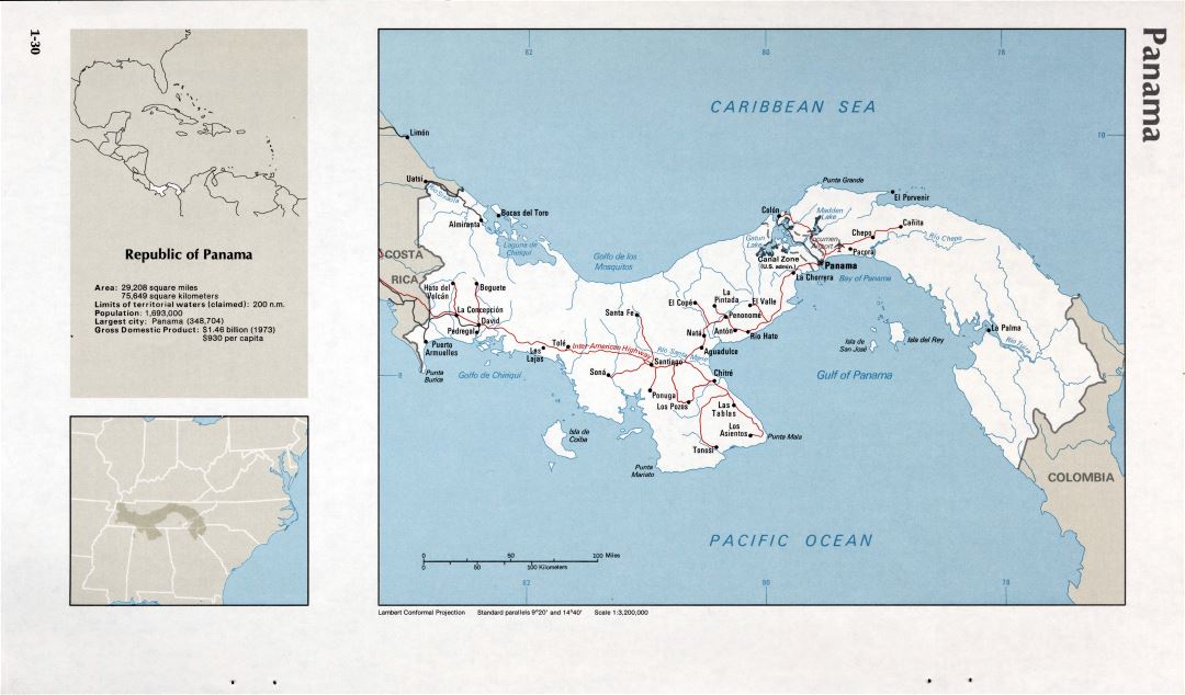Map of Panama (1-30)
