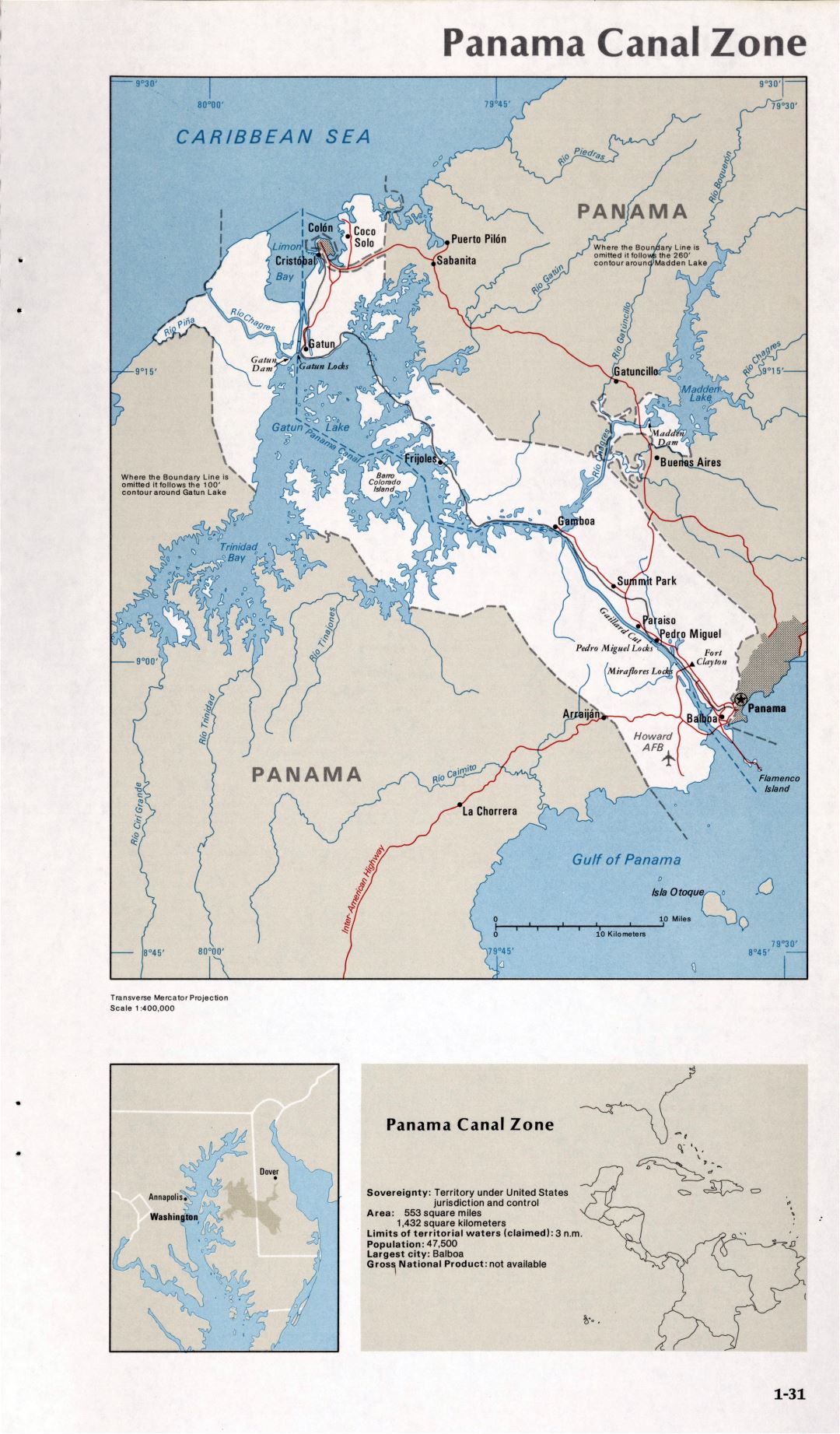 Map of Panama Canal Zone (1-31)
