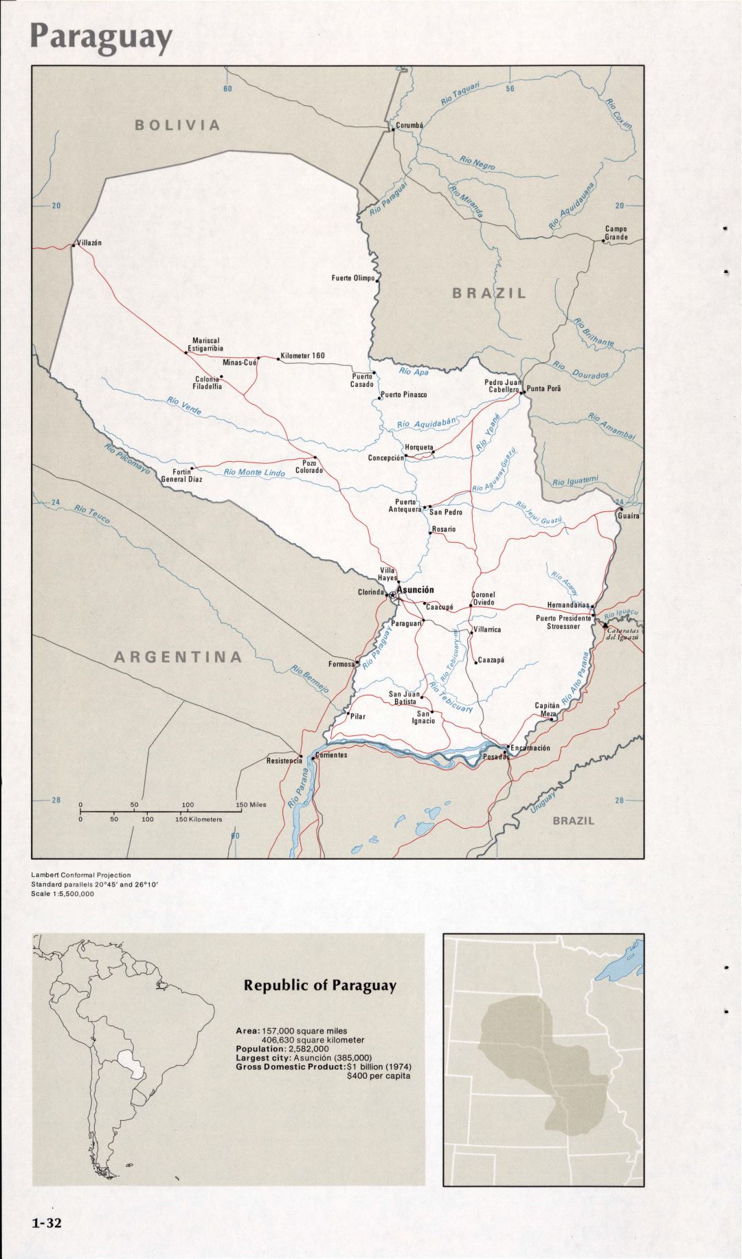 Map of Paraguay (1-32)