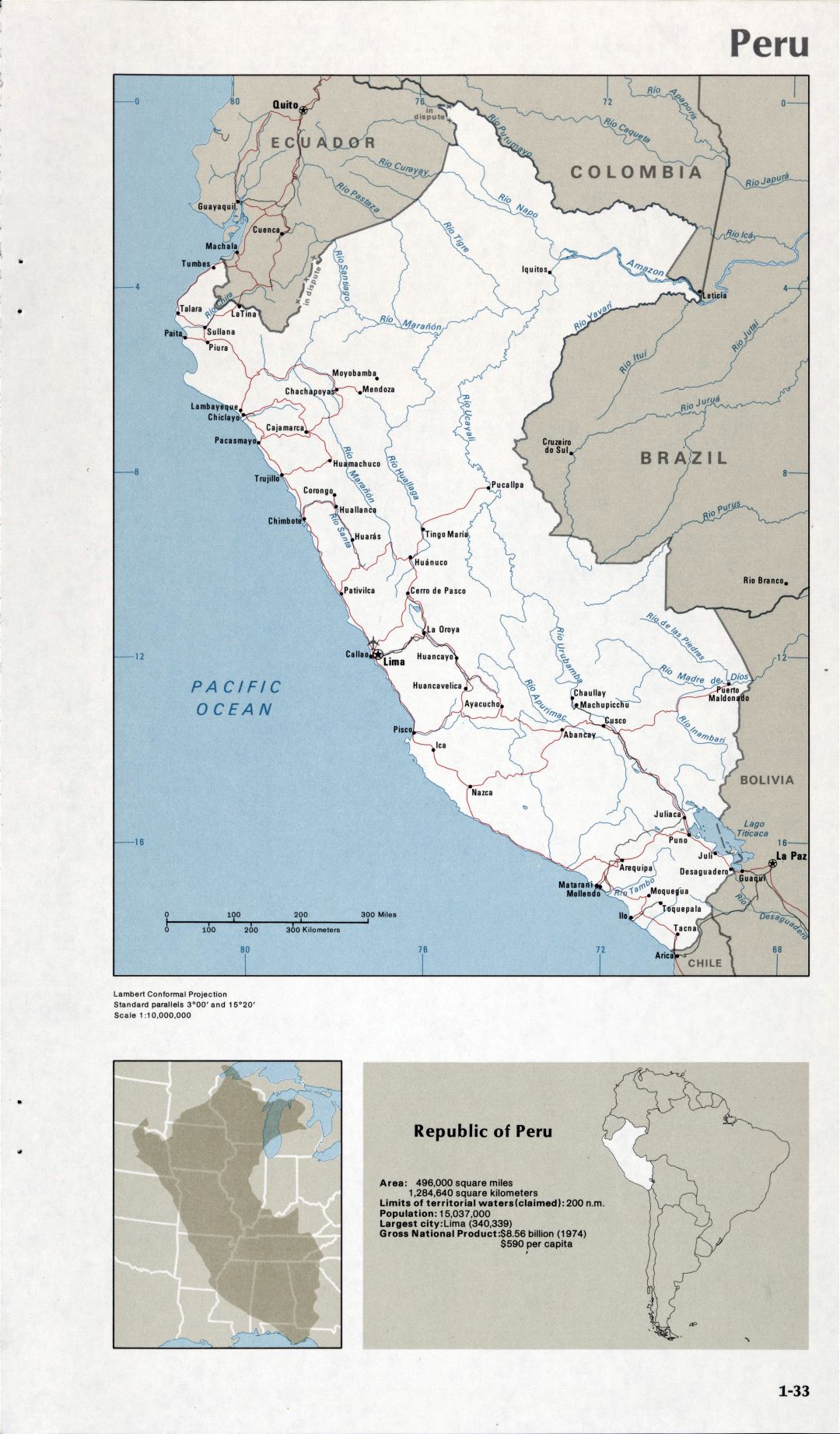 Map of Peru (1-33)