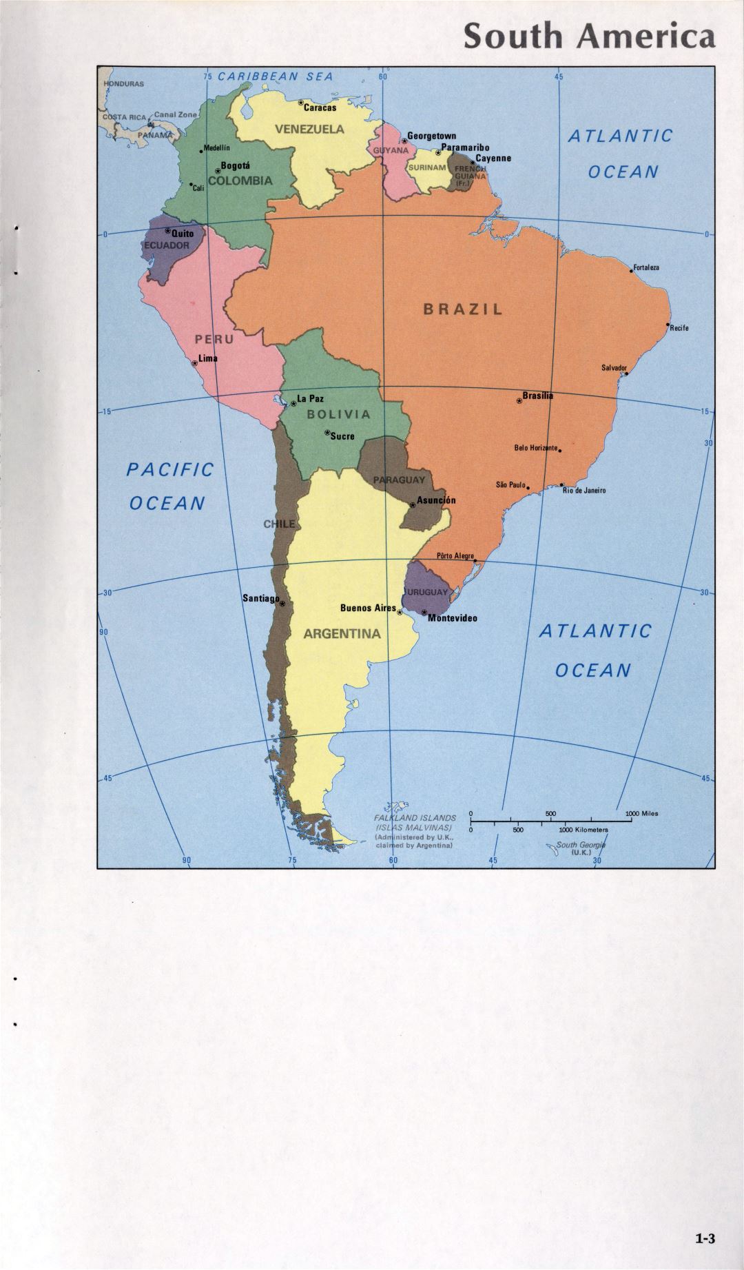 Map of South America (1-3)