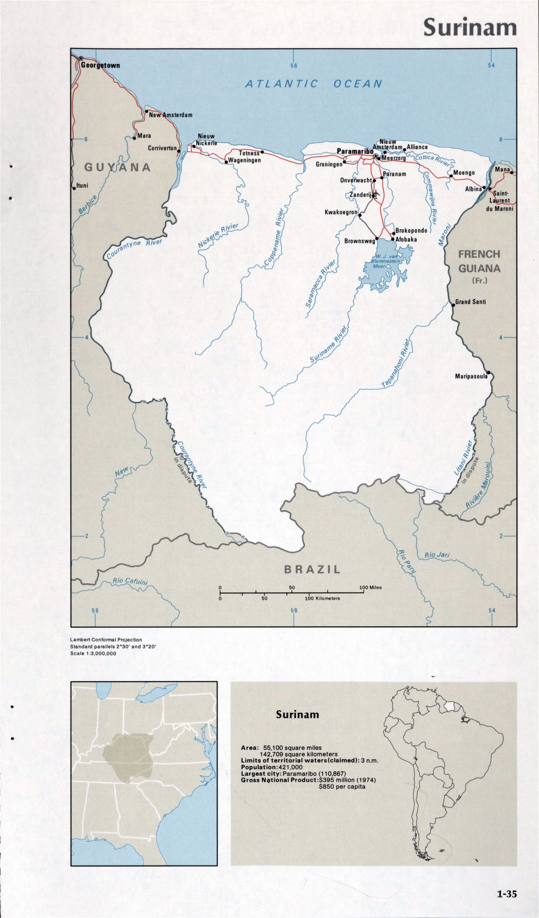 Map of Surinam (1-35)