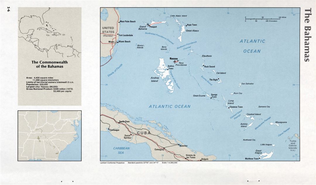 Map of the Bahamas (1-6)