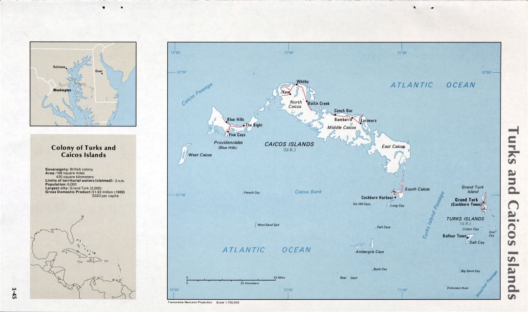 Map of Turks and Caicos Islands (1-45)